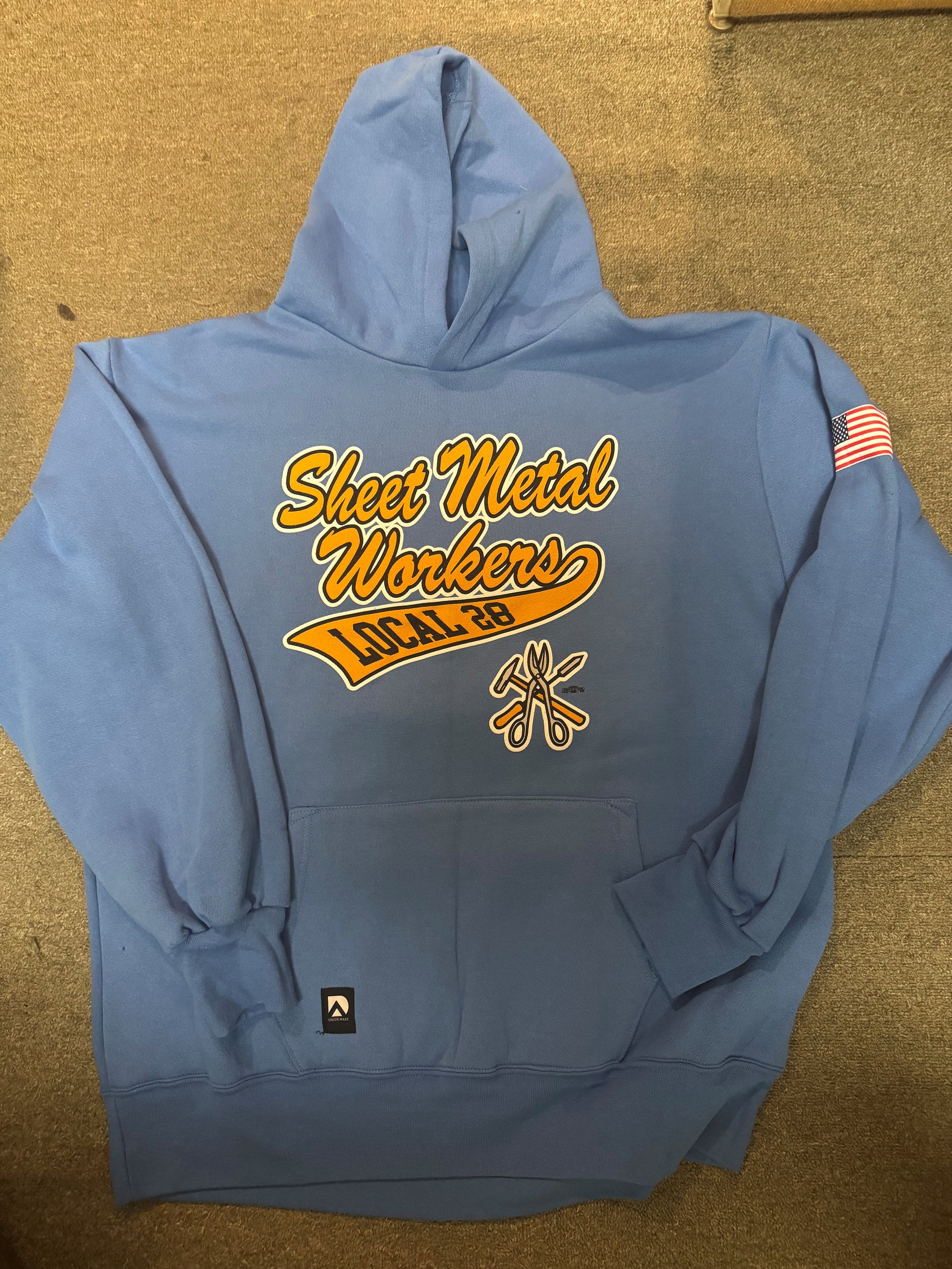 Light Blue Sheet Metal Local 28 Hoodie | Sheet Metal Workers